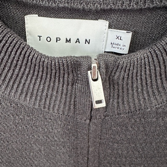 Topman Charcoal Zip-Up Top - Size XL - Picture 3 of 7